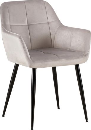 Clp Clp - Silla De Sal&oacute;n Emia En Terciopelo Terciopelo Gris Claro