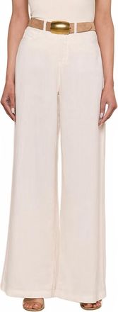 L'agence Amara Linen Wide-Leg Pant In Vintage White