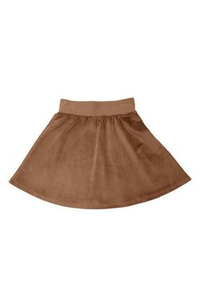 Maniere Kids Velour Skirt in Taupe at Nordstrom, Size 4
