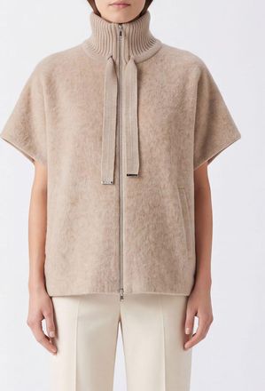 Herno Mantella in misto lana e cashmere con collo a dolcevita