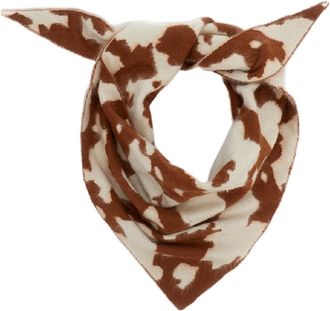Guest In Residence Cream/Burnt Sienna Grizzly Cowhide Cashmere Scarf