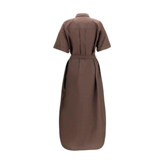 Brunello Cucinelli Womens Brown Cotton Casual Dress