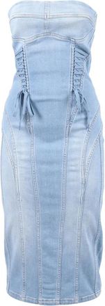 Elisabetta Franchi Midi Dresses, female, Blue, Size: M Denim Midi Dress