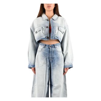 Diesel Chaqueta Trucker Corta De-Malley-S - Jackets - Mujer - Azul - S