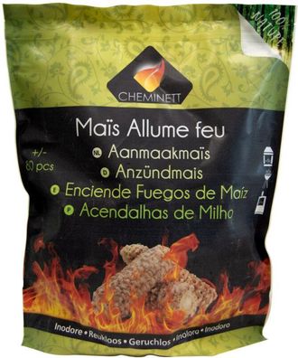 None Cheminett 15745-6 Sacco da 1 chilo pannocchie di mais per accensione naturale di stufe camini e barbecue