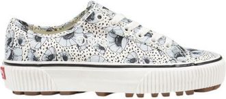 Vans Womens Authentic Platform Floral Sneaker - White Leather - Size EU 41