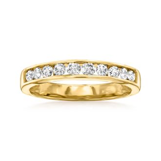 Ross-Simons Channel-Set Diamond Wedding Band in 14kt Yellow Gold