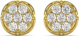 Pompeii3 1 - 2 3/4Ct Diamond 7-Stone Stud Earrings White, Yellow, or Rose Gold Lab Grown