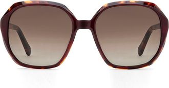 Fossil 54mm Gradient Rectangular Sunglasses in Burgundy Havana at Nordstrom