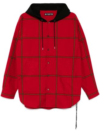 Mastermind Japan hooded shirt jacket - Red