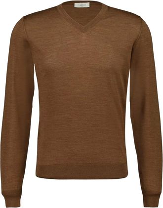 PIACENZA 1733 long-sleeve V-neck sweater - Brown
