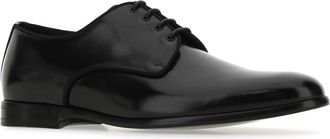 Dolce & Gabbana Mens Black Leather Lace-Up Shoes 80999 Scarpe Stringate