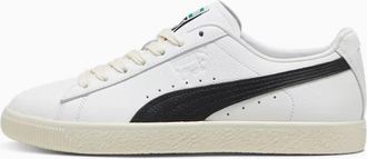 Puma Mens Puma Clyde 39870301 Sneakers White Black Leather Lace-Up Lifestyle Shoes