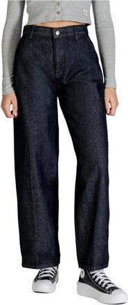 Calvin Klein Jeans High-Rise Skinny Fit Jeans met Zakken - Dames - Loose Fit Jeans - Blauw - W28 - Katoen - Jeans