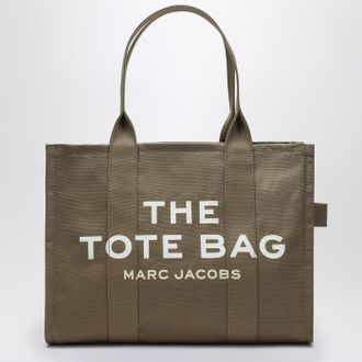 Marc Jacobs Slate Green Canvas Large Tote Bag