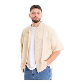Calvin Klein Jeans Heren, Overhemden, Groen, Maat: M Linnen