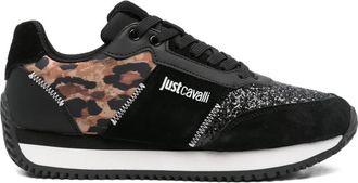 Just Cavalli Sneakers met luipaardprint - Zwart