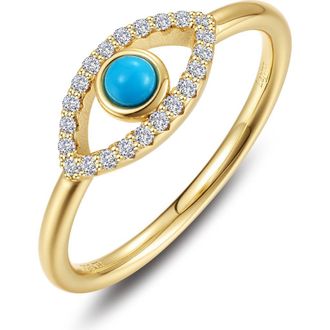 Lafonn Evil Eye Reconstituted Turquoise & Simulated Diamond Ring at Nordstrom, Size 7