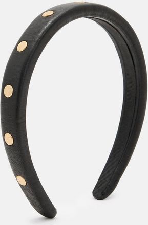 AllSaints Goat Leather Micah Leather Studded Skinny Headband, Size: One Size