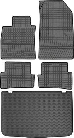 OEM Renault Clio Iv Hatchback De 03.2013 A 02.2021 Set - Alfombrillas De Goma Para Coche + Alfombrilla Para Maletero