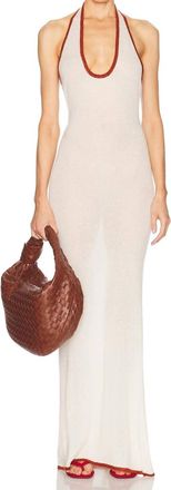 Aya Muse Umbra Dress In White & Paprika