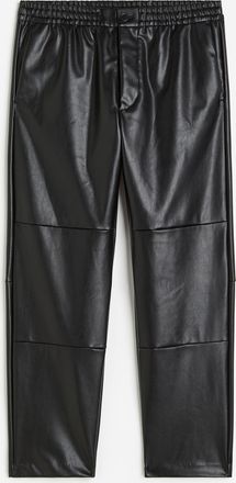 H&M Beschichtete Hose Regular Fit - Schwarz