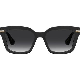 Stuart Weitzman 54mm Gradient Polarized Square Sunglasses in Black/Grey Sf Pz Ar at Nordstrom