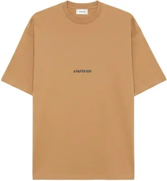 A Paper Kid Hombre, Camisetas, Beige, Talla: L