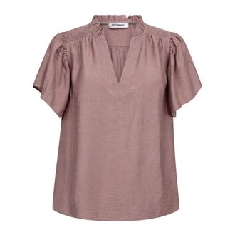 Co'Couture Frill Top with Tie Neck - Feminine Silhouette - female - CoCouture - Blouses - Pink - M - Blouses & Shirts