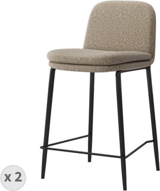 Moloo de bar Boucl&eacute; beige y metal negro (x2)