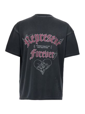 Represent Mens T-Shirt Duality Black Cotton T-Shirts And Polos