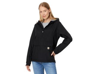 Carhartt Work in Progress Rain Defender(r) Loose Fit Lightweight Packable Anorak Womens Clothing Black : SM (Reg), Nylon/Polyester