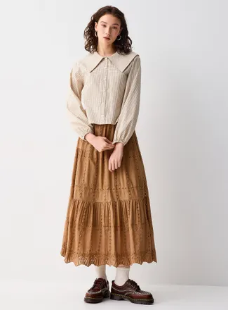 Twik Womens Broderie anglaise maxi skirt