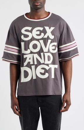 Diet Starts Monday Sex, Love & Diet Oversize Graphic T-Shirt in Vintage Black/dusty Rose at Nordstrom, Size Xx-Large