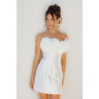 Untamed Petals Leonie Mini Dress in Ivory at Nordstrom, Size 14