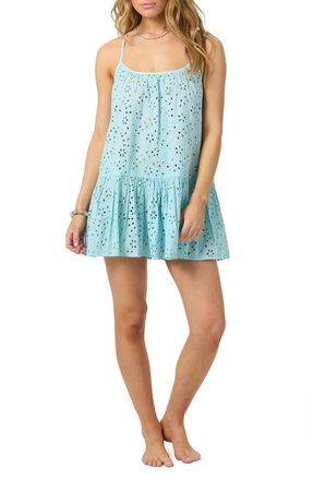 O'Neill Kylee Cotton Eyelet Cover-Up Minidress in Stratosphere at Nordstrom, Size X-Small