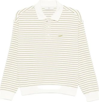 Dunst Gestreept Poloshirt met lange mouwen - Dames - Polos - Beige - S - Katoen - Tops
