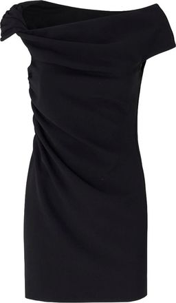 Pinko Elegant Black Draped Carasino Dress