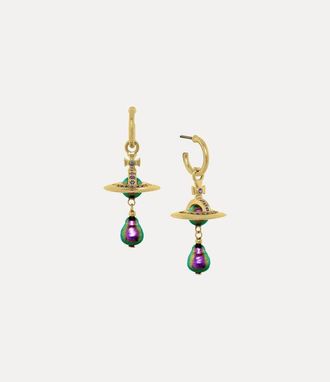 Vivienne Westwood Aleksa Earrings Gold-vitrail-medium-crystal-purple-pearl Gold-vitrail-medium-crystal-purple-pearl Women