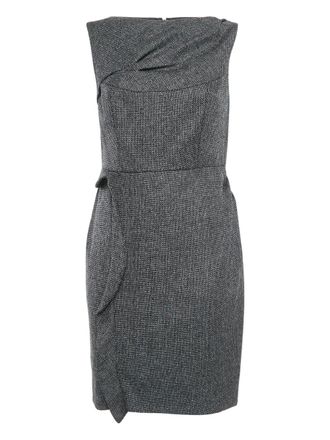 Valentino draped tweed dress - women - Wool Blend - M - Black