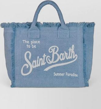 MC2 Saint Barth linen colette beach bag fringed handles