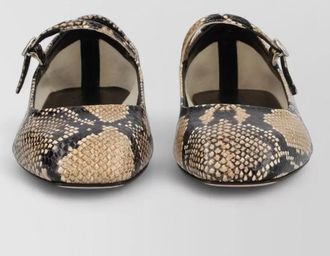 Aeyde uma mary jane flat snake print shoe