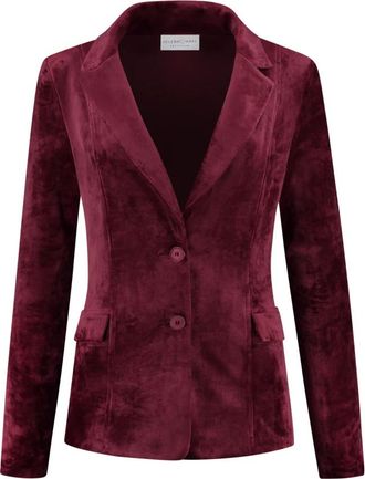 Hart by Helena Hart Velours Midi Blazer - Dames - Blazers - Rood - S - Leer - Jassen