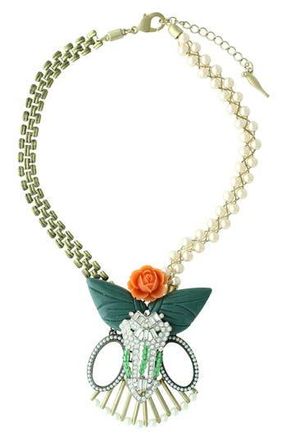 Olivia Welles Asia Pendant Necklace in Gold /Green at Nordstrom Rack