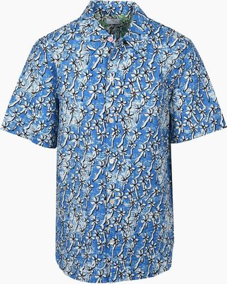 Paul Smith Mens PAUL SMITH CASUAL FIT FLORAL SEERSUCKER SHIRT LIGHT BLUE - Size: 44
