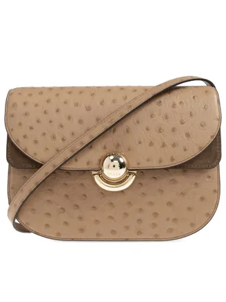 Furla Sfera S Structured Dotted Brown Leather Bag