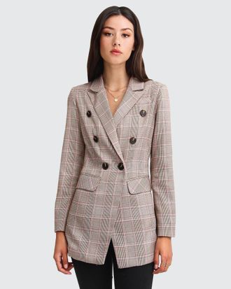 Belle & Bloom Too Cool For Work Plaid Blazer