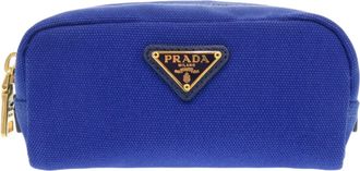 Prada Blue Canvas Pouch (Pre-Owned)