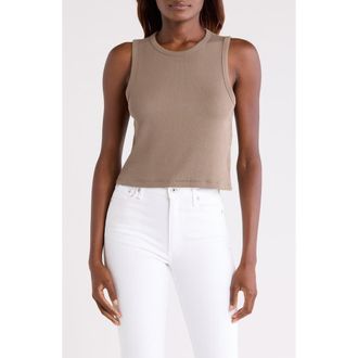 Rag & Bone Essie Rib Crop Tank in Dark Stone at Nordstrom Rack, Size Large