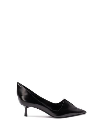 Prada Slate grey satin décolleté with cut out from $1,012.76